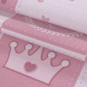 Pochon - Tapijt Play - Roze - 150x100x0,7 - Vloerkleed - Prinses - Laagpolige Vloerkleed - Kortpolige Vloerkleed - Vloerkleed voor Kinderkamer - Speelkleed - Rechthoekige Tapijt - Rechthoekige Vloerkleed