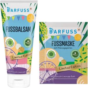 Barfuss Voetverzorging set van 2 - Voetbalsem en Voetmasker | 1x 755ml en 1x 15 ml - Perziklimonade Geur | Limited Edition 2025 - Voetverzorgingsset