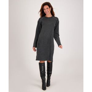 Je m'appelle Dames Jurk - Grijs - Maat S