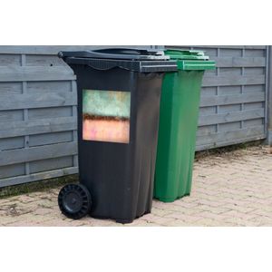 Container sticker Goud - Verf - Abstract - Groen - Roze - 40x40 cm - Kliko sticker