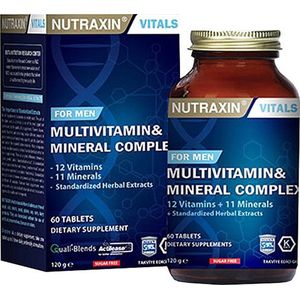 Nutraxin - Multivitamin & Mineral Complex for Men 60 tablets - Antioxidants - Herbal Extracts- 17 Vitamins & 7 Minerals