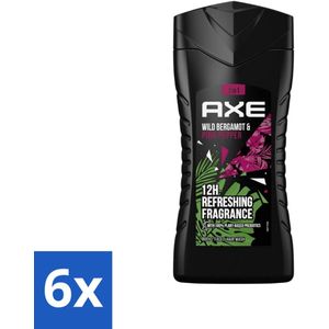 Axe - 3-in-1 Douchegel - Wild Bergamot & Pink Pepper - 100% Plantaardig - 250 ml - Voordeelverpakking - 6 stuks
