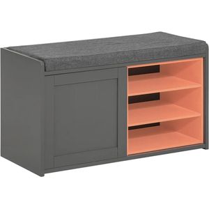 Simpletrade Schoenenkast met zitkussen - Schoenenrek - MDF - Stevig - Grijs - 80x43x36cm