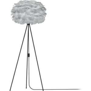 Umage Eos Medium vloerlamp light grey - met tripod zwart - Ø 45 cm