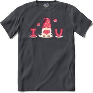 I Love You | Valentijn - Valentijnsdag - Cadeau - Kado - T-Shirt - Unisex - Mouse Grey - Maat M