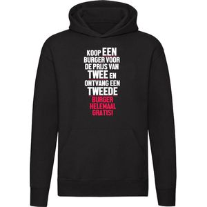 Een burger voor de prijs van twee Sweater - bier - gezellig - humor - grappig - unisex - trui - sweater - capuchon