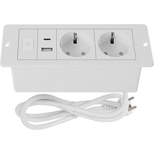 Tafelblad verzonken stopcontact met USB en Type-C, inbouwstopcontact voor bureau en keuken