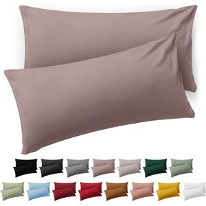 Blumtal Kussensloop Microvezel Kussenhoes 50 x 80 cm - Taupe - Set van 2