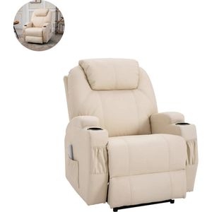 Massagestoel - Relaxfauteuil - Zetel - 1 persoons - Met armleuning - Zeer comfortabel - Elektrisch - Beige
