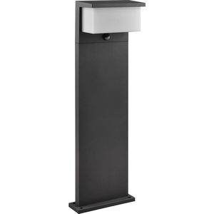 LED Tuinverlichting met Bewegingssensor - Staande Buitenlamp - Torna Sino - 13W - Warm Wit 3000K - Rechthoek - Mat Antraciet - Aluminium - 80cm
