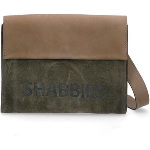 Shabbies waxed suede with polished leather crossbody - small - Green
