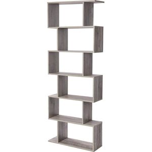 boekenkast, 6-etage, vrijstaand, kantoor plank, decoratieve plank, voor display, modern, voor woonkamer, slaapkamer, kantoor, greige LBC061M01