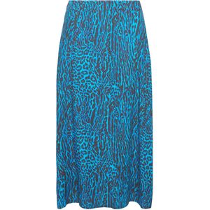 Angel of Style Angel of Style - Dames - Maxi-rok A-lijn gekleurd luipaardmotief - Turquoise blauw - Maat 46