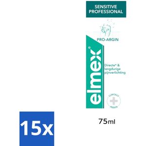15 x Elmex - Tandpasta - Sensitive Professional - Pro Argin - 75ml - Gevoelige Tanden - Tandpasta - Pijnverlichting - Pro-Argin - Tandhalscariës