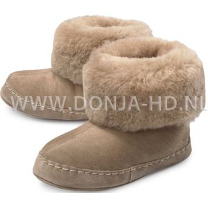 Donja-HD Pantoffels Maat 36 /37– 100% dikke Wol – Suède Lederzool – Handgemaakt – Unisex