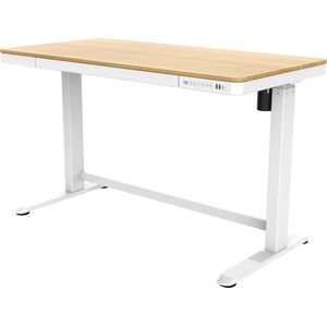 Zit-Sta - Werkplek 120cm - Whitewash Eiken - Elektrisch Verstelbaar