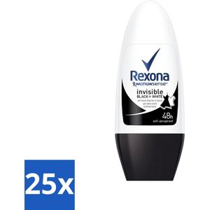 Rexona - Invisible Black & White - Deo Roller - Anti-transpirant - 50 ml - Bulkverpakking - 25 stuks