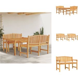 vidaXL Tuinset - Tuinsets - Loungeset - Tuintafel - 3-delige Tuinset massief teakhout