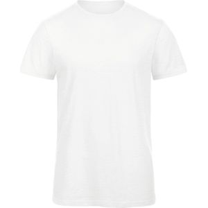 Organic Inspire Slub /men T-shirt B&C Collectie Chic Wit Maat S