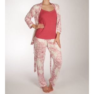 Promise Pyjama lange broek - 078 White/Pink - maat 36 (36) - Dames Volwassenen - Viscose- N15003-078-36