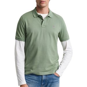 Gant - Shield Pique Polo - Groen - 100% Katoen