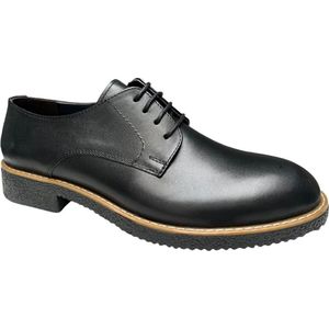 Herenchoenen- Veterschoenen- Nette schoenen 017- Leather- Zwart- Maat 43