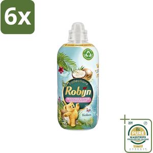 Robijn Collections - Wasverzachter - Kokos - 1,25L - 50 Wasbeurten - Voordeelverpakking - 6 stuks - Zachte was - Frisse was