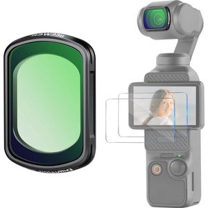 Zwarte Magnetische Diffusie 1/8 Filter voor DJI Osmo Pocket 3 - Verbeter Filmische Beelden - Dromerig Effect - Lens Filter - Actie Camera Accessoires - 2 Schermbeschermers
