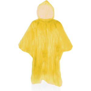 Pakket van 6x stuks wegwerp regen ponchos voor kinderen geel - Regenkleding