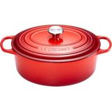 Le Creuset - Kenmerkende - Gietijzeren Braadpan - Kersenrood - Ovaal 27 cm - 4,1 liter