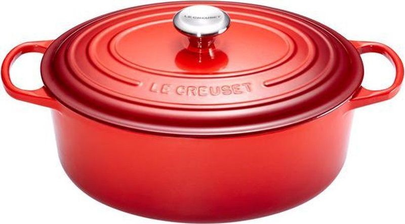 Le Creuset - Kenmerkende - Gietijzeren Braadpan - Kersenrood - Ovaal 27 cm - 4,1 liter