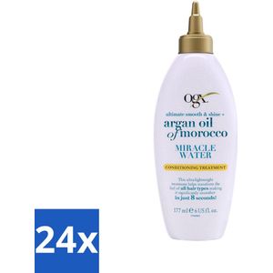 24 x OGX - Argan Oil of Morocco - Miracle Water - Lichtgewicht Hydratie - 177 ml - Argan Olie Haar - Hydraterende Spray - Leave-in Conditioner - Haar Glans - Haar Verzorging