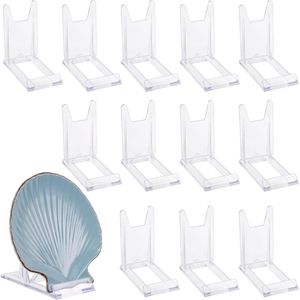 12 stuks verstelbare acryl standaard bordenhouders - transparant