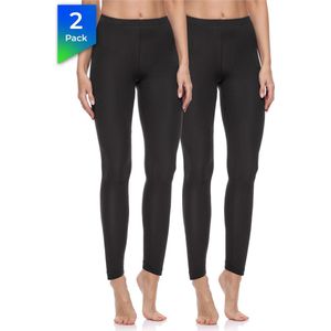 Merry Style Dames Leggings - Sport - Vrijetijdsbroek - 2-Pack - Lang - Katoen - MS-MS10-198-LE-2Pack - Zwart/Zwart - L