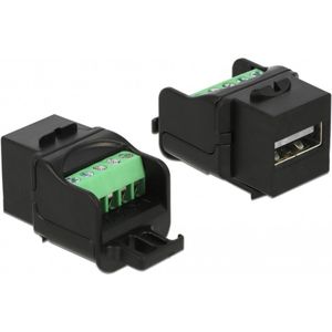 USB-A Module - Zwart - Kunststof - Geschikt voor Keystone Opening