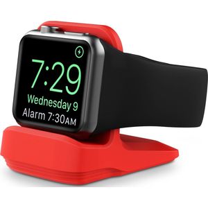 By Qubix Siliconen Apple Watch houder - Rood - Geschikt voor alle series Apple Watch standaard - docking station