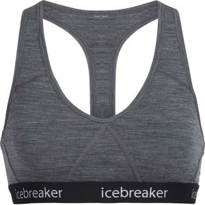 Icebreaker Sprite Racerback BH Dames, gritstone hthr/black Maat XS