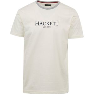Hackett - T-Shirt Logo Ecru - Heren - Maat XL - Modern-fit