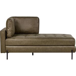 Chaise longue kunstleer groen linkszijdig REBAIS