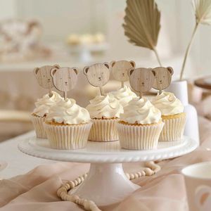 Teddy Bear Cupcake Prikkers | unisex | Voor Gender Reveal en Babyshower