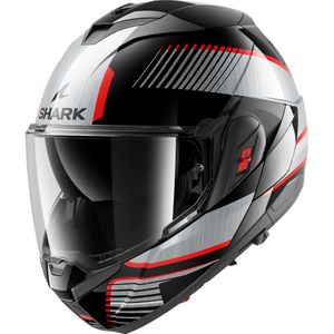 Shark Oxo systeemhelm motorhelm Sikter zwart rood zilver - Maat M