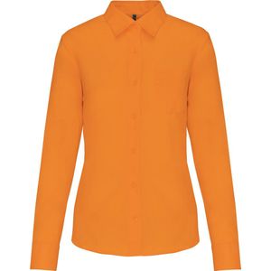 Blouse Dames S Kariban Lange mouw Orange 65% Polyester, 35% Katoen
