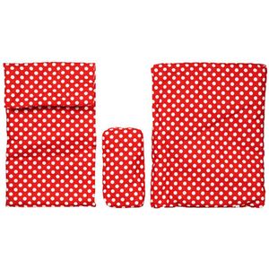 Goki Poppenbeddengoed - Rood met Witte Stippen