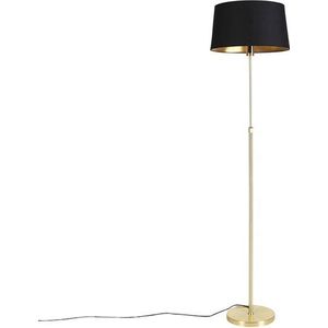 QAZQA parte fl - Klassieke Vloerlamp | Staande Lamp met kap - 1 lichts - H 1720 mm - Zwart Goud - Woonkamer | Slaapkamer | Keuken