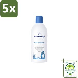 5 x Melkmeisje – Bad & Douche – Karnemelk – 1000 ml - Grootverpakking - Bad En Douchecrème - Karnemelk - Huid Verzorging - Huid Hyderatatie - Huidvriendelijk