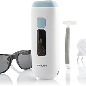 Epilator - Pijnloze Permanente Haarverwijdering Epilator met 5 Intensiteitsniveaus. Veilig en Effectief, Inclusief Accessoires, Geschikt voor Alle Lichaamsdelen. Blauw en Wit Design