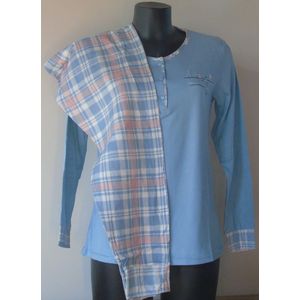 Luxe Dames Zomerpyjama – Have a Nice Day - Verkrijgbaar XS tot XXL - In Grijs -Blauw - Roze