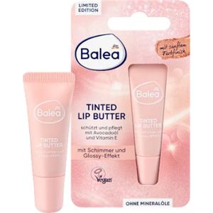 Balea Tinted Lip Butter - Lippenbalsem | 1x 10ml - Shimmer - Vitamine E - Met een zachte roze-rood kleurafwerking