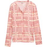 TOM TAILOR T-shirt voor dames, 37125 - Berry Red Check Design, XXL