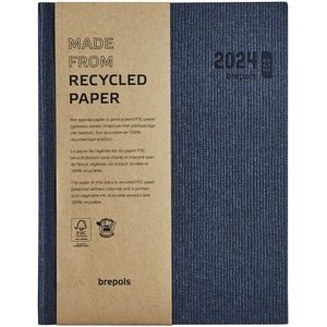 Brepols Agenda 2024 • Ecotiming Kazar • Gerecycleerd papier • Gebonden • 17,1 x 22 cm • Blauw